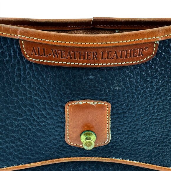 Dooney & Bourke Dover Bag Purse Black & Brown Pebbled Leather Duck Logo Vintage - Picture 10 of 12